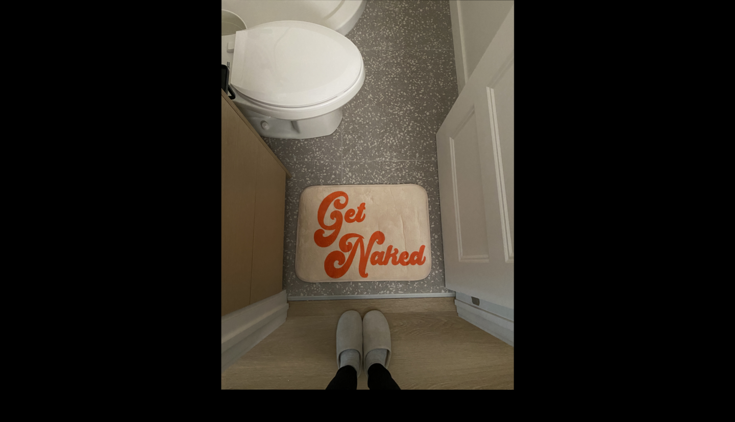 get naked bath mat