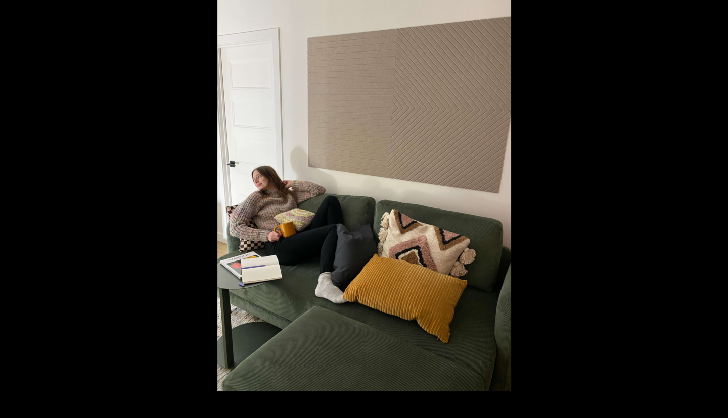 student on couch at mildore